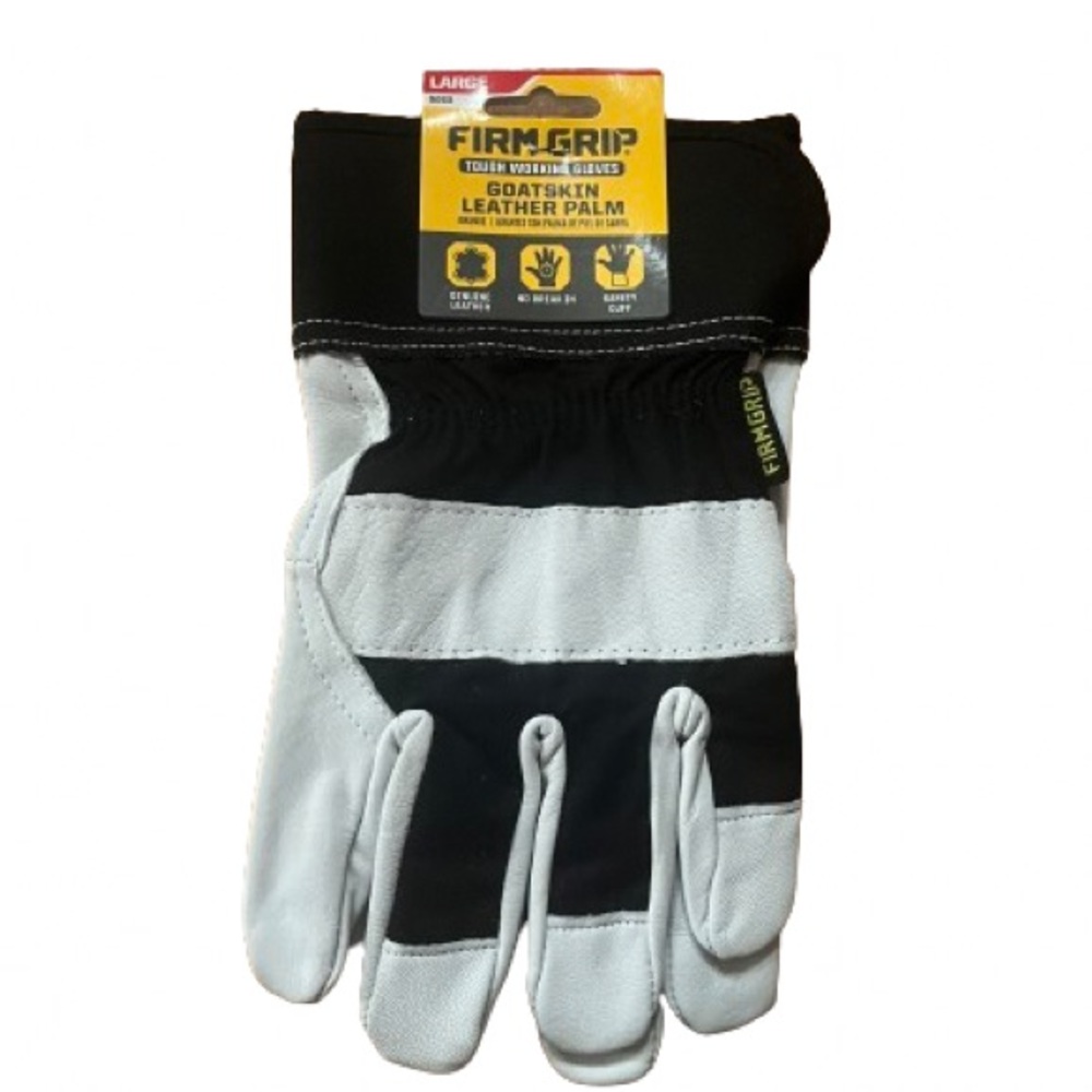 Firm Grip Goatskin Leather Palm Tough Working Gloves Size Large New With Tags